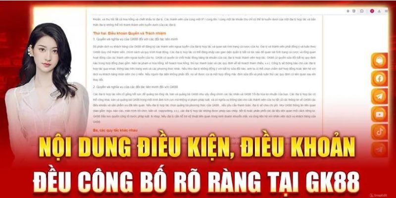 Nội dung chi tiết của điều khoản điều kiện Gk88